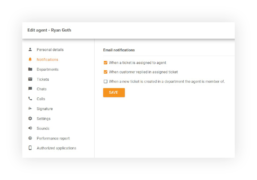 El. pašto pranešimai LiveAgent
