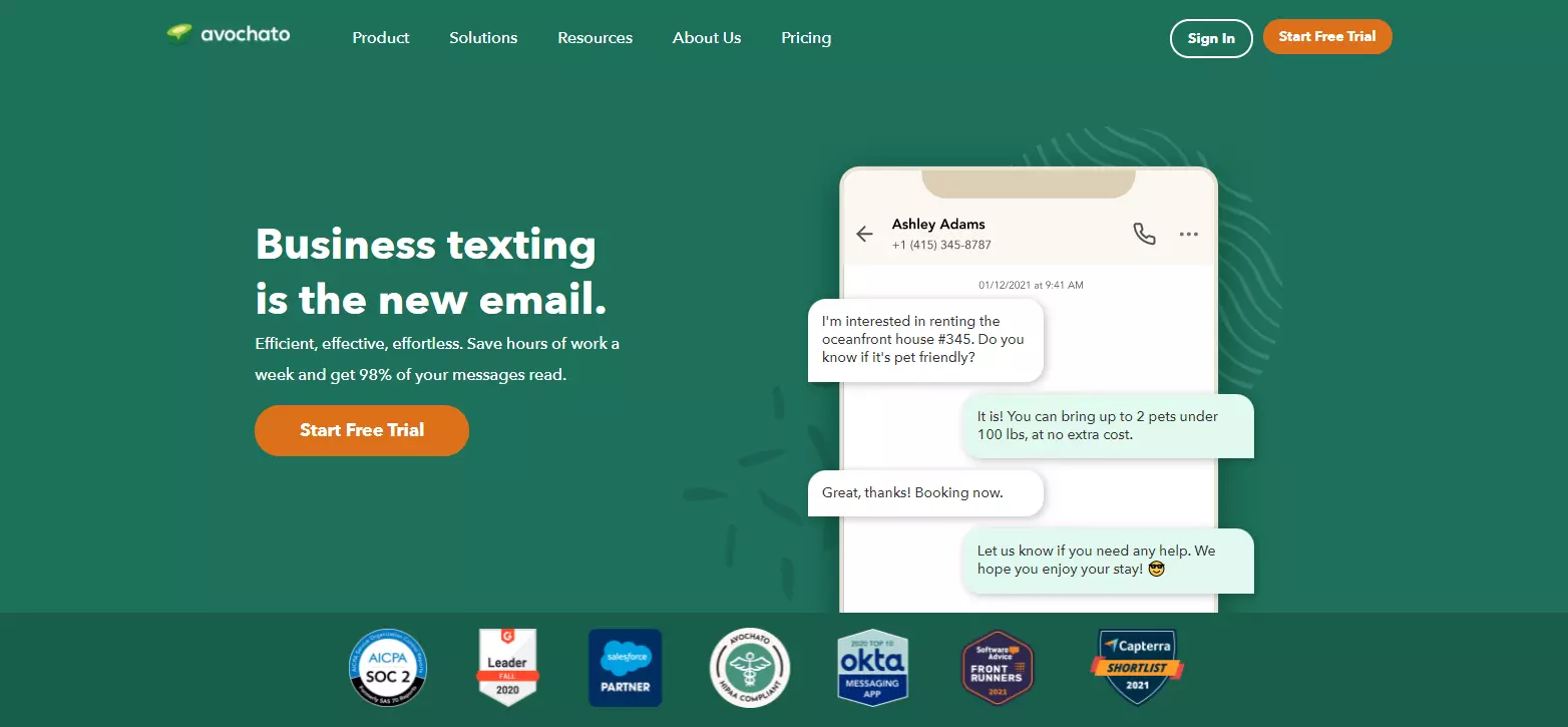 Avochato pagrindinis puslapis