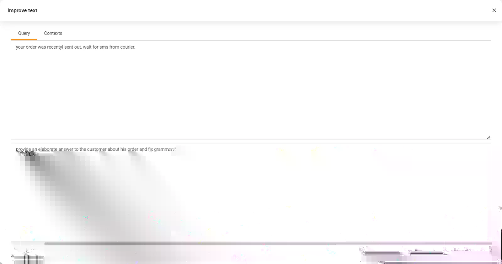 Paveikslėlis, rodantis LiveAgent funkciją Tobulinti tekstą