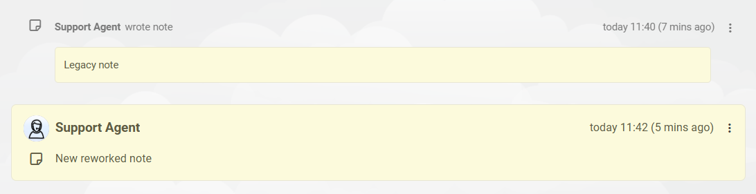 LiveAgent bilieto pastabų sąsaja
