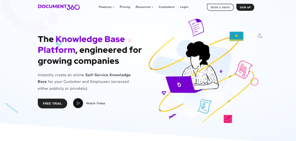 Document360 pradžios puslapis