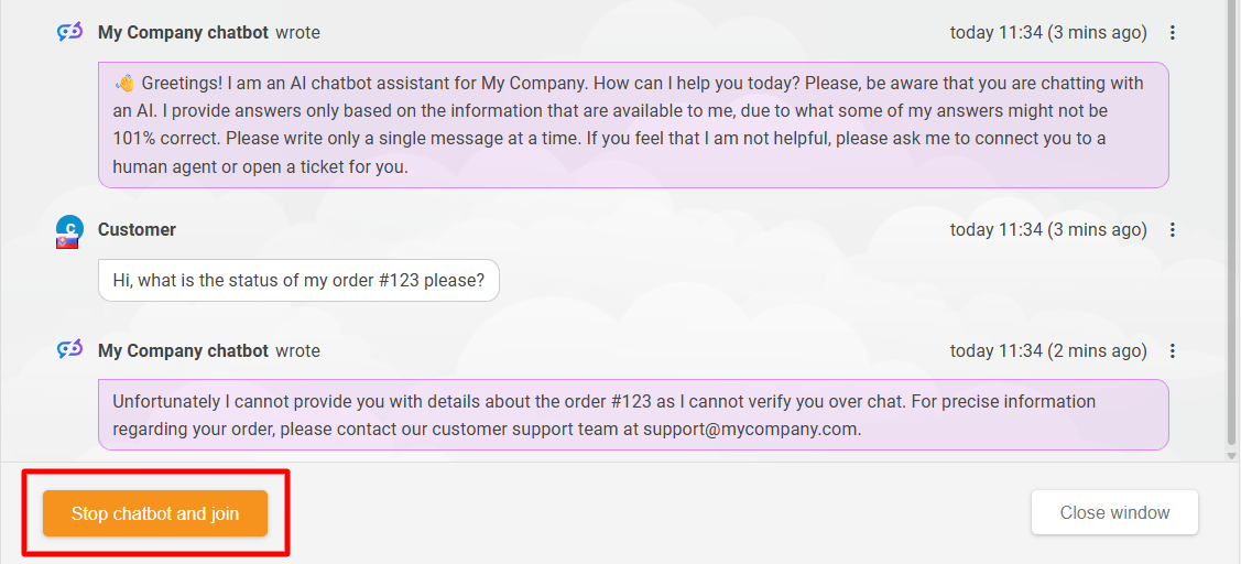 LiveAgent AI žmogaus perdavimo peržiūra