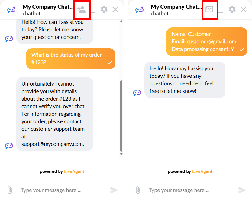 LiveAgent AI žmogaus perdavimo peržiūra