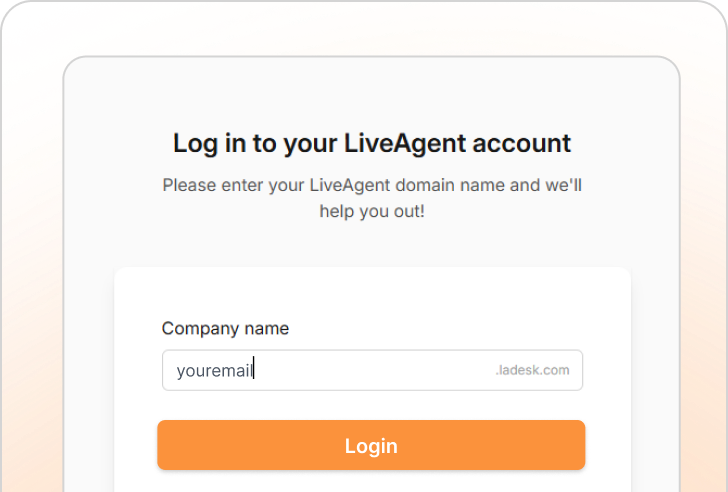 Prisijunkite prie LiveAgent
