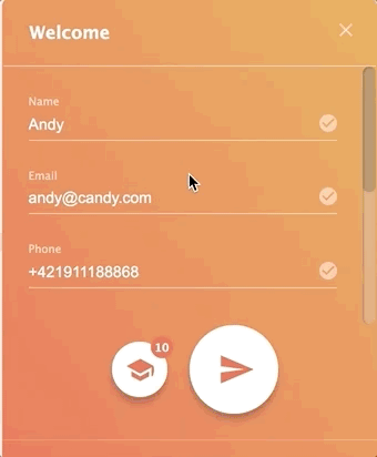 LiveAgent šoninė kontaktų forma