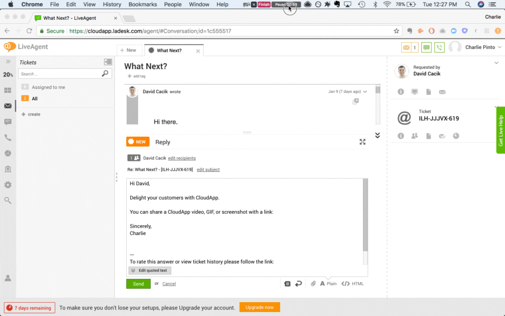 CloudApp tempimo ir nuleidimo integracija