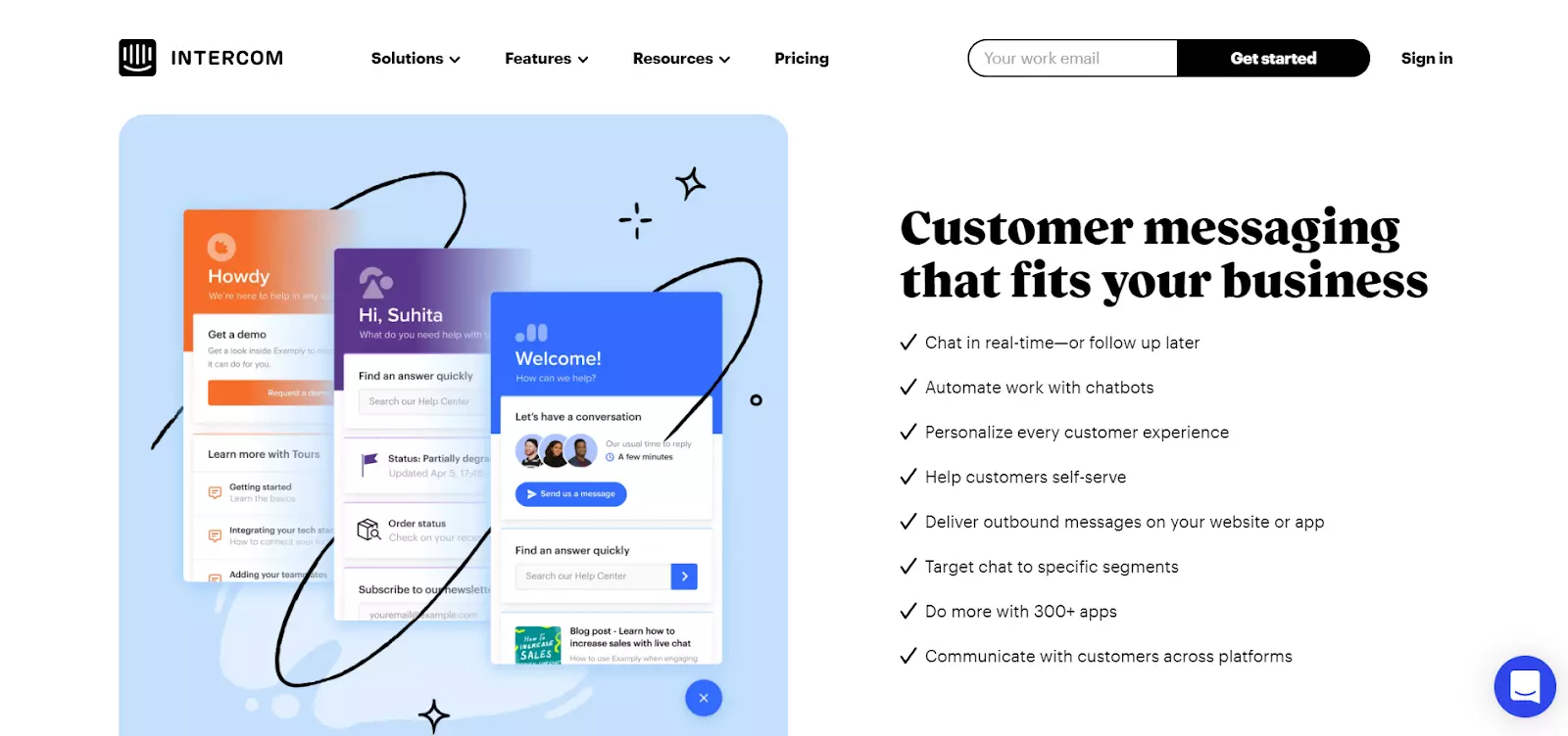 Intercom homepage
