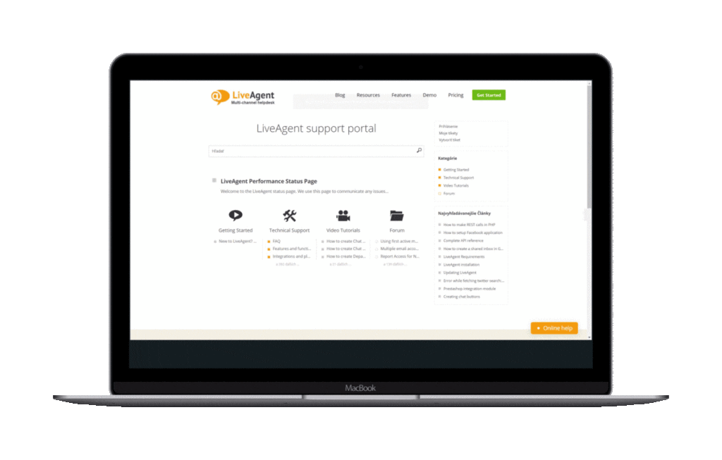 žinių bazės dizainai LiveAgent