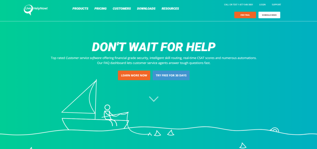 LiveHelpNow pradžios puslapis