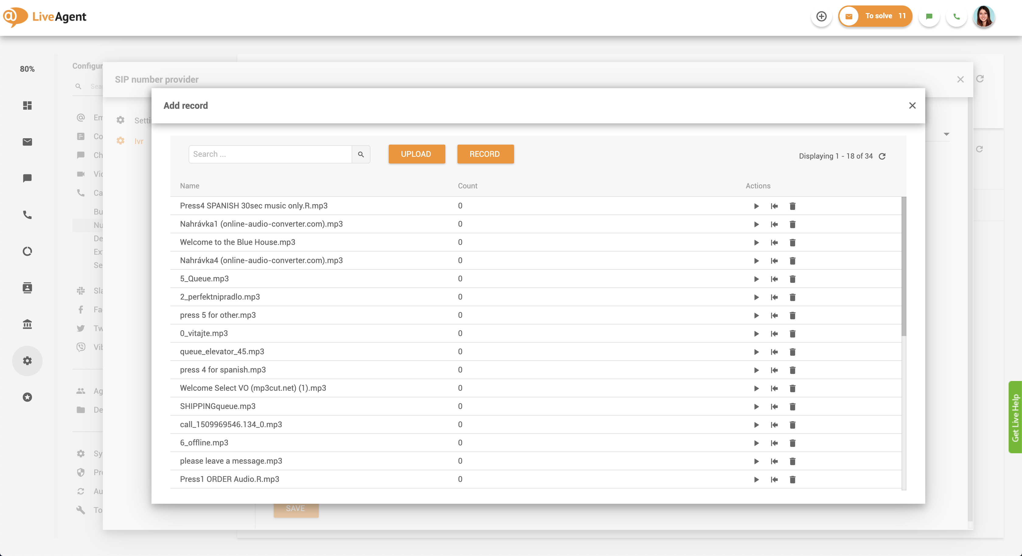 Callback set up - IVR messages in LiveAgent