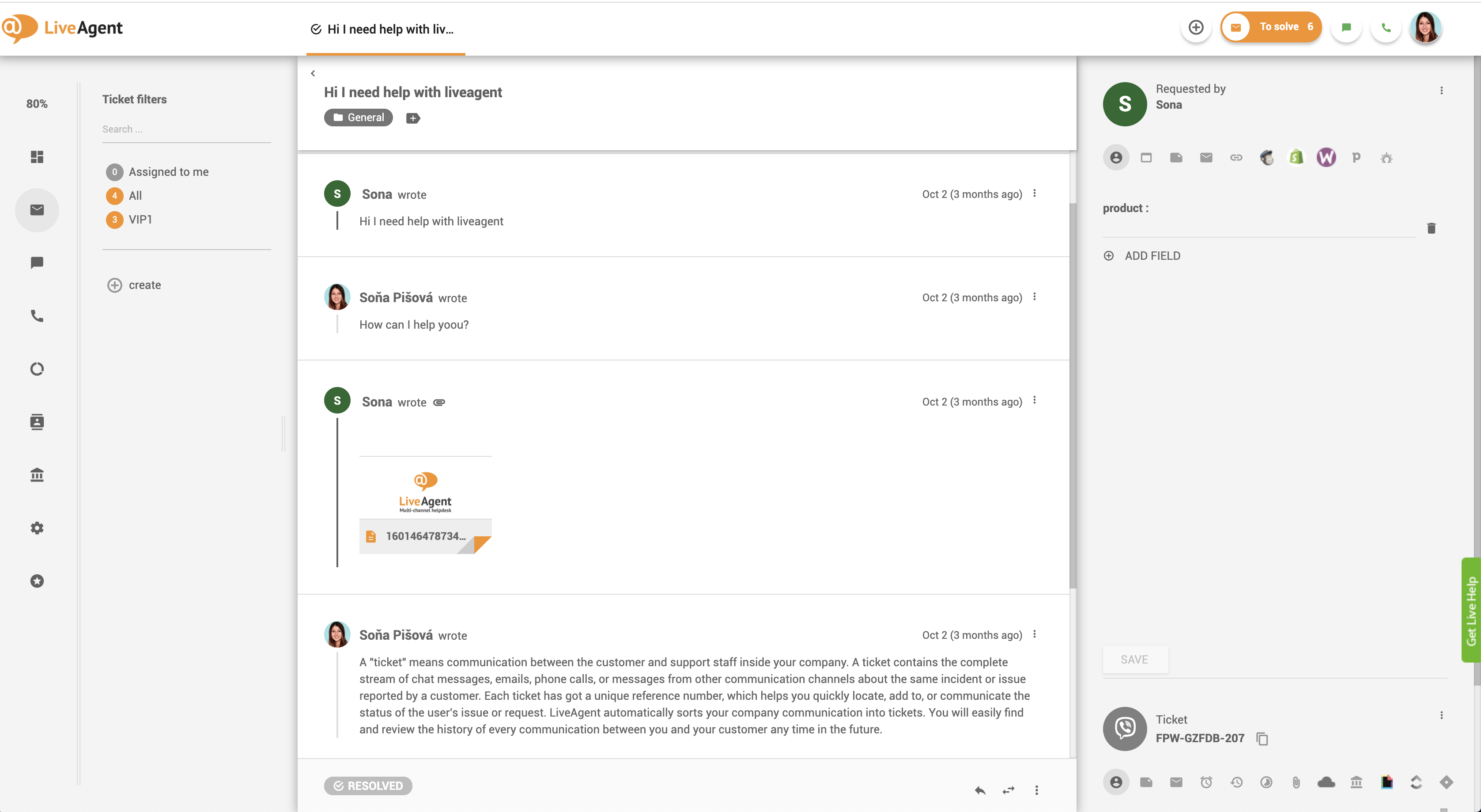 Viber žinutės LiveAgent