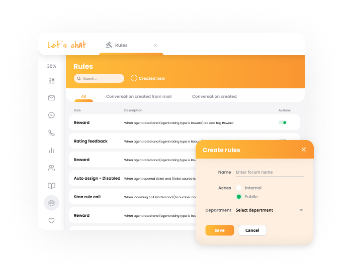 LiveAgent automatizavimo funkcija