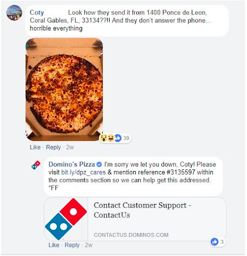 Dominos reaguojant į Facebook komentarus