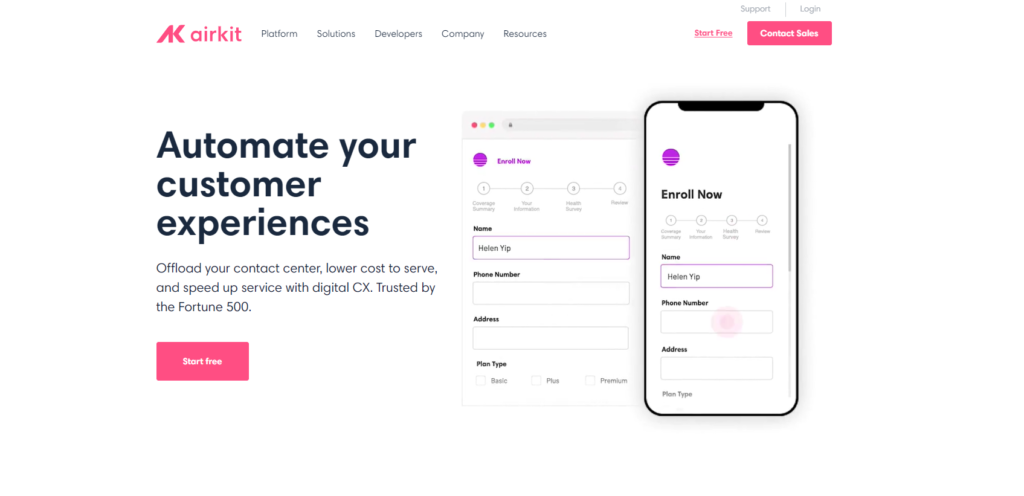 Airkit pradžios puslapis