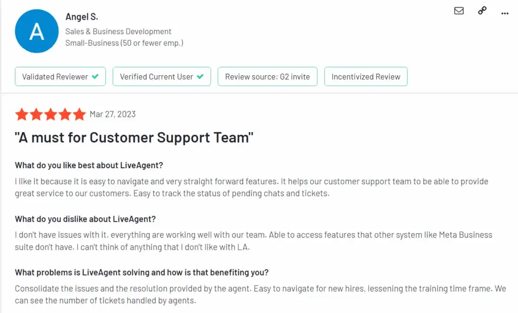 G2 - LiveAgent atsiliepimai ir produkto informacija