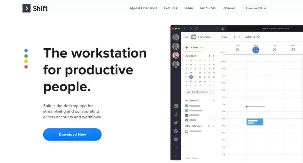Shift pradžios puslapis