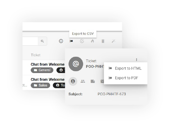 Eksportuoti bilietus LiveAgent