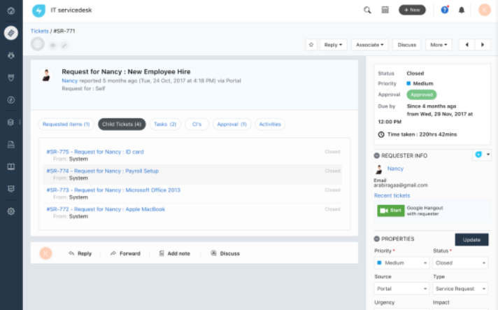 Freshservice bilieto sistemos programinė įranga