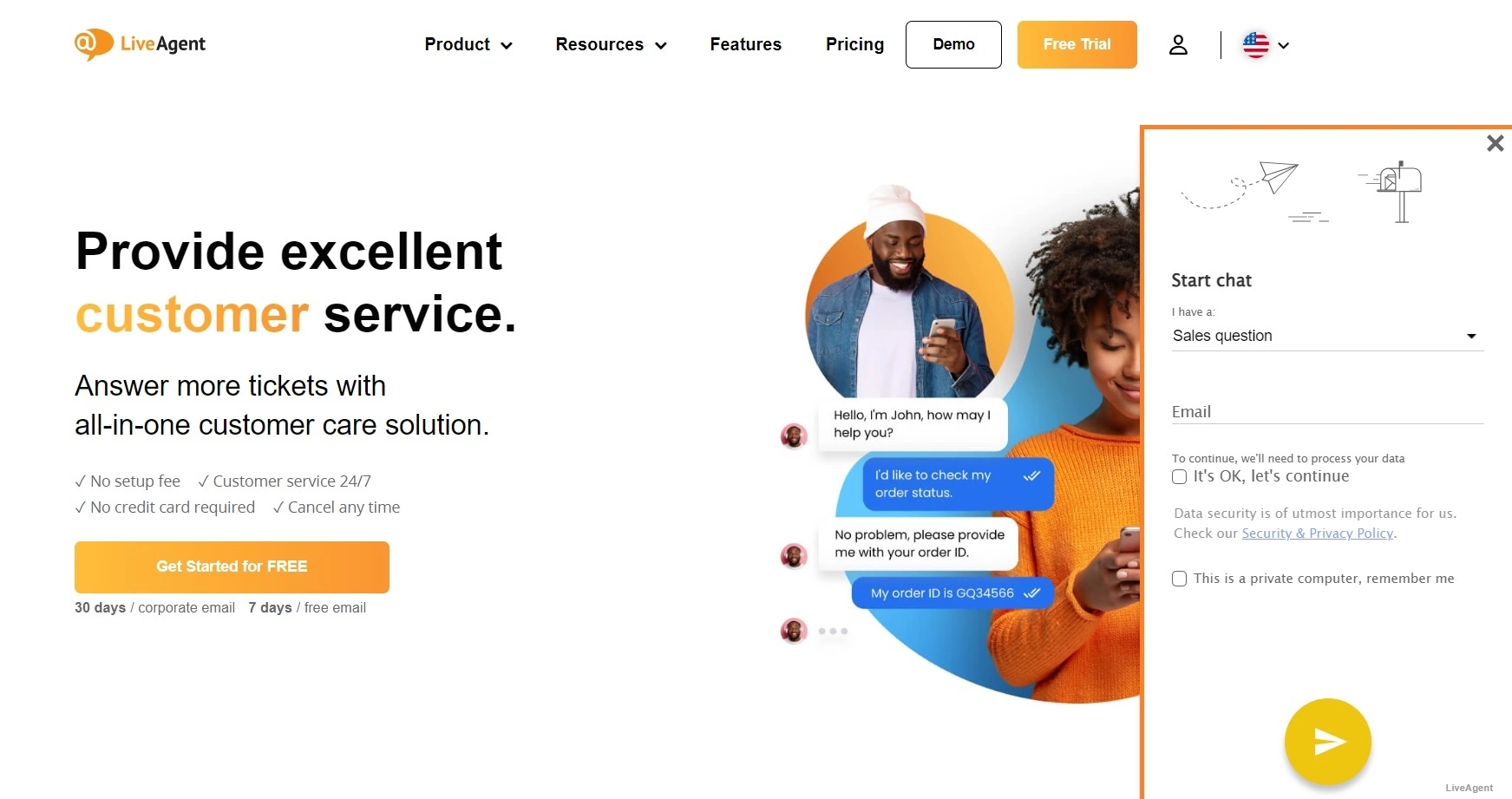 LiveAgent tiesioginė pokalbis greitam ir lengvam kliento palaikymui