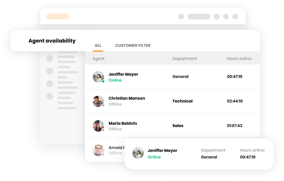 Agento prieinamumo funkcija LiveAgent kliento palaikymo programinėje įrangoje