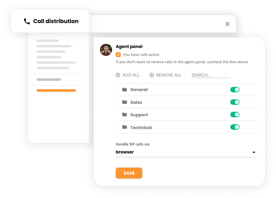 Skambučių paskirstymo nustatymai kontaktų centro programinėje įrangoje - LiveAgent