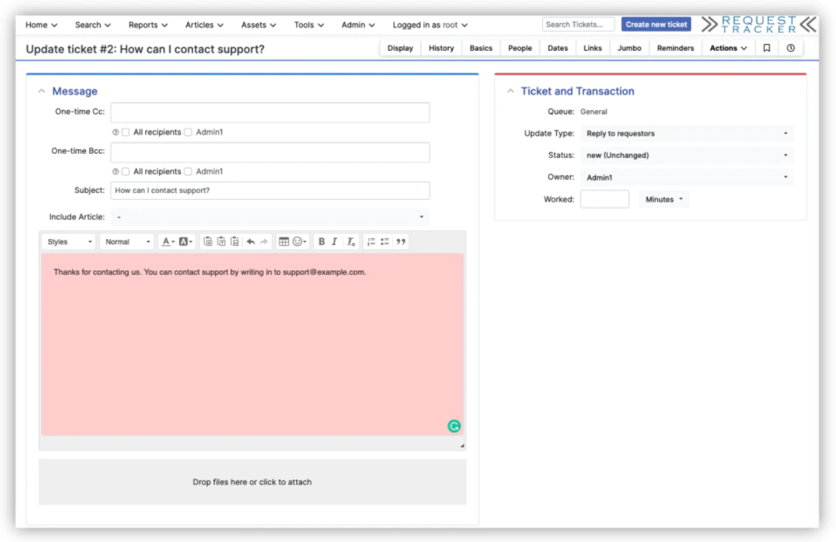 Request Tracker atvirojo kodo bilieto sistemos