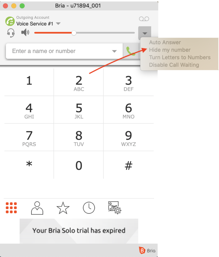 Bria nemokama softphone funkcijos