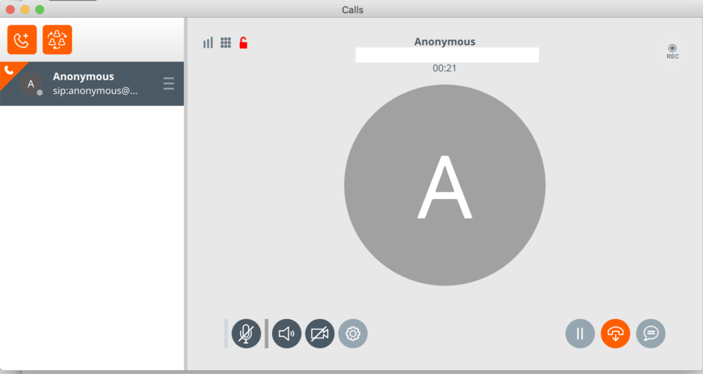 Linphone softphone žinutės