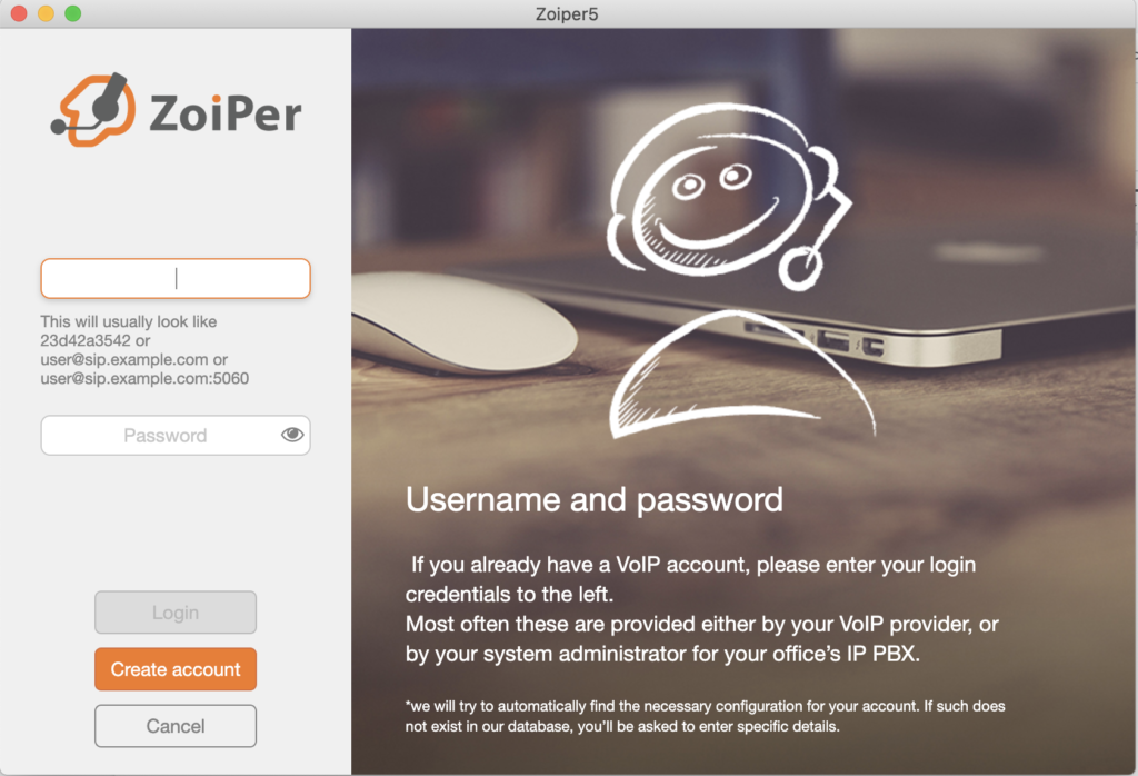 Zoiper softphone nustatymas