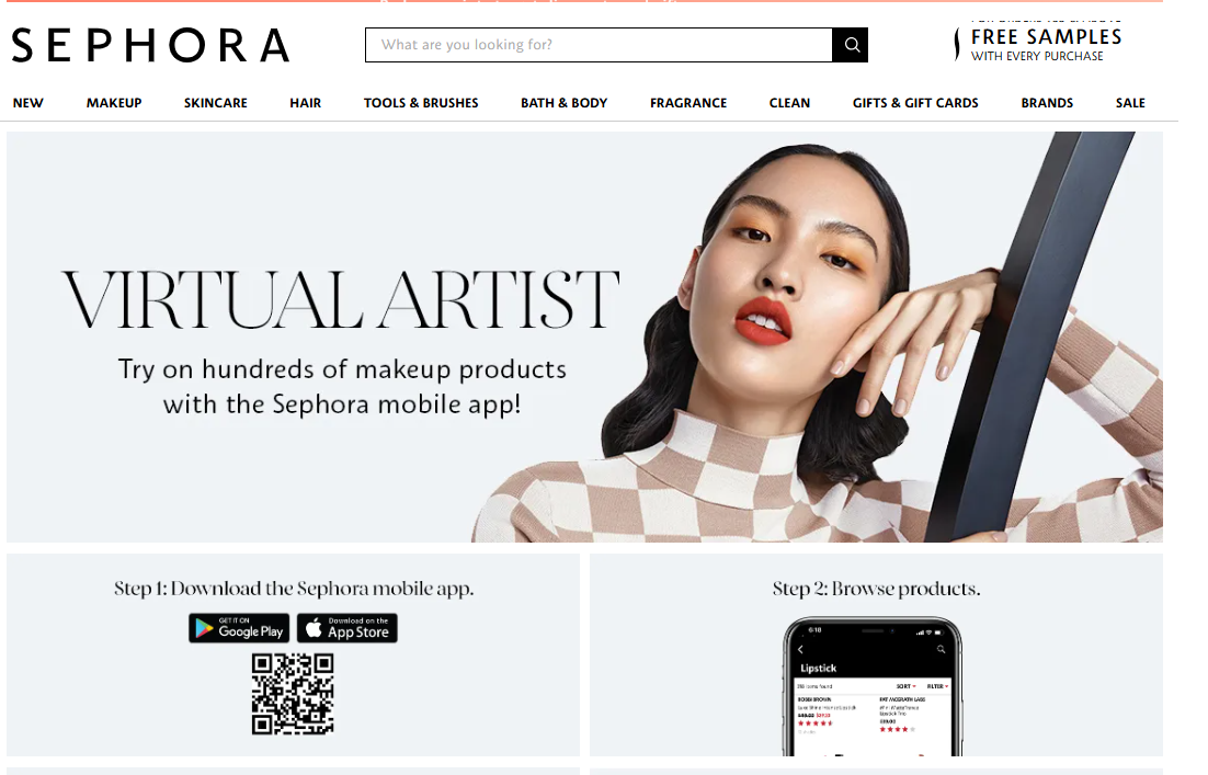 Sephora virtualus asistentai. Virtualus menininkas peržiūra