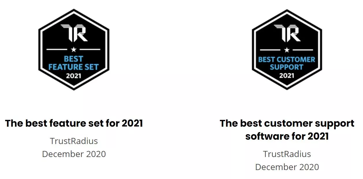 TrustRadius LiveAgent apdovanojimai