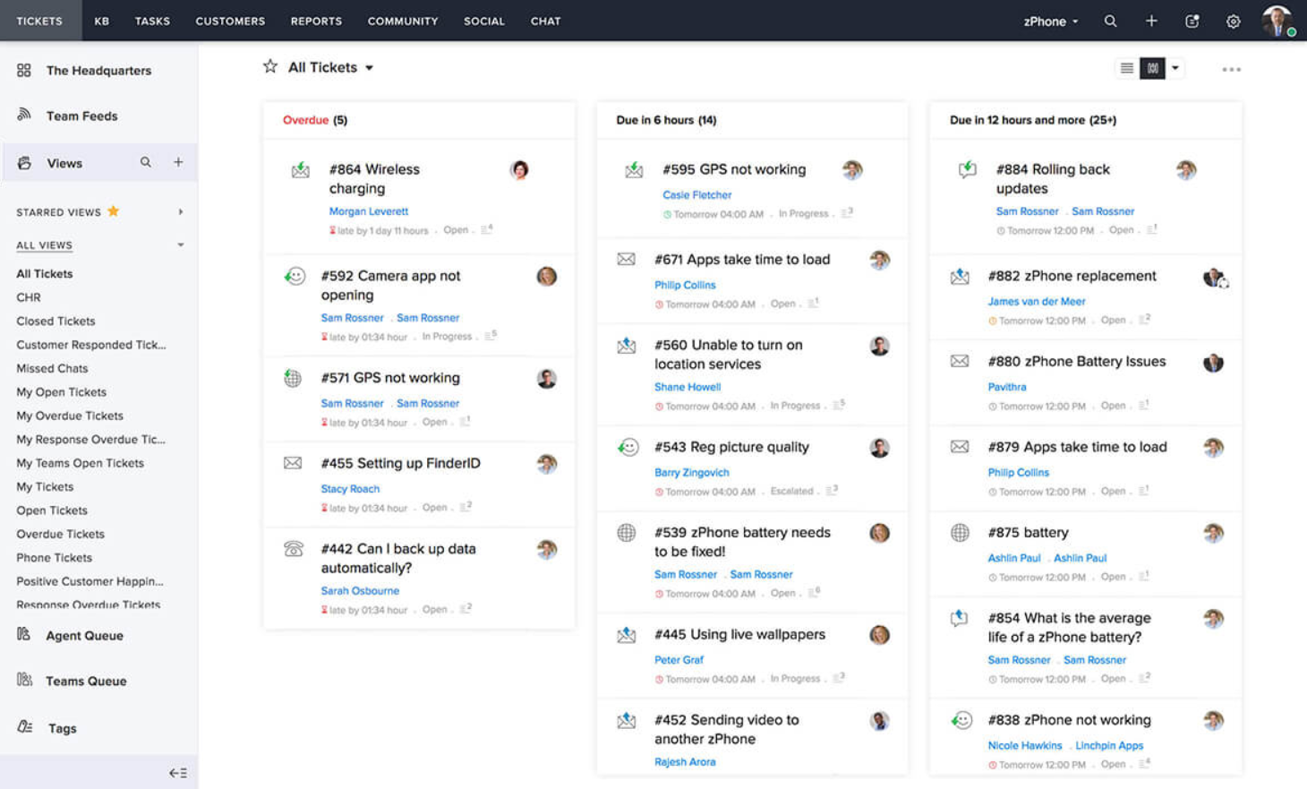 Zoho Desk bilieto sistema