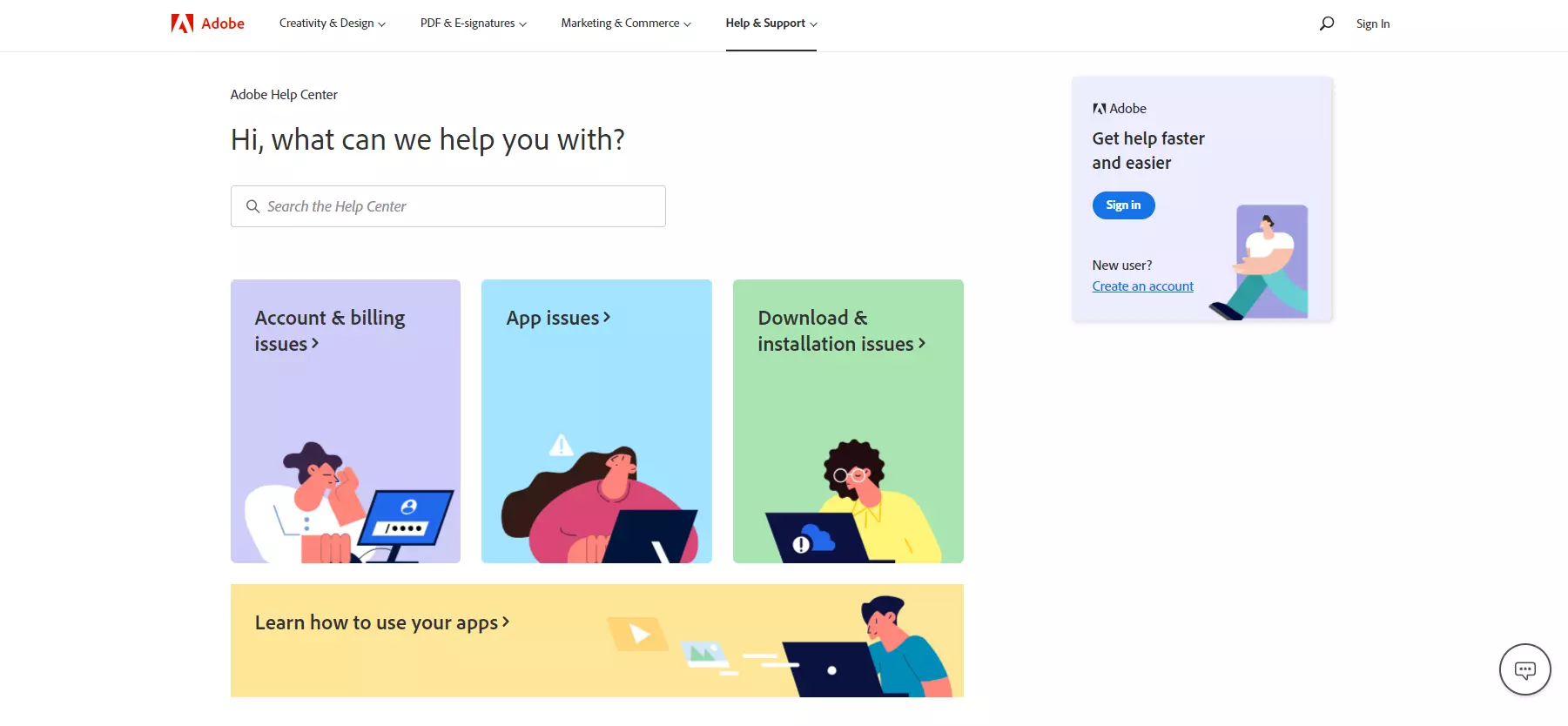 Adobe palaikymo centras