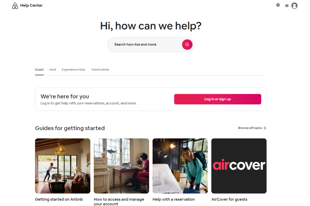 Airbnb help center