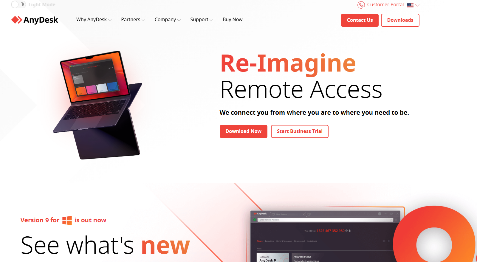 Anydesk pagrindinis puslapis