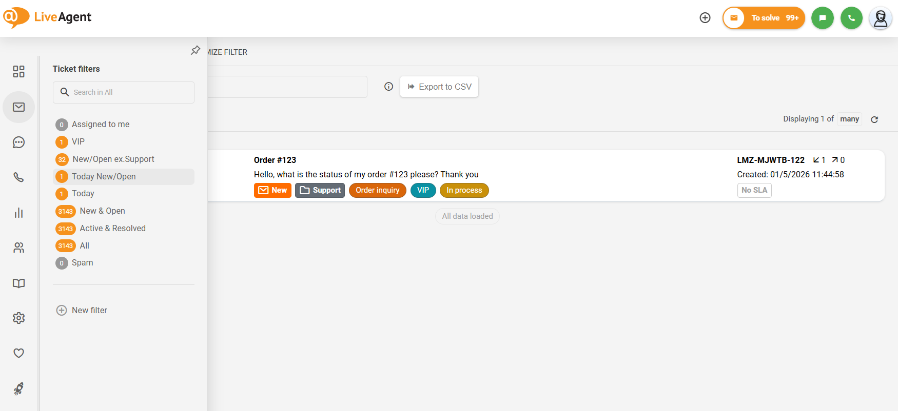 Galimybė sulankstyti kairę šoninę submeniu