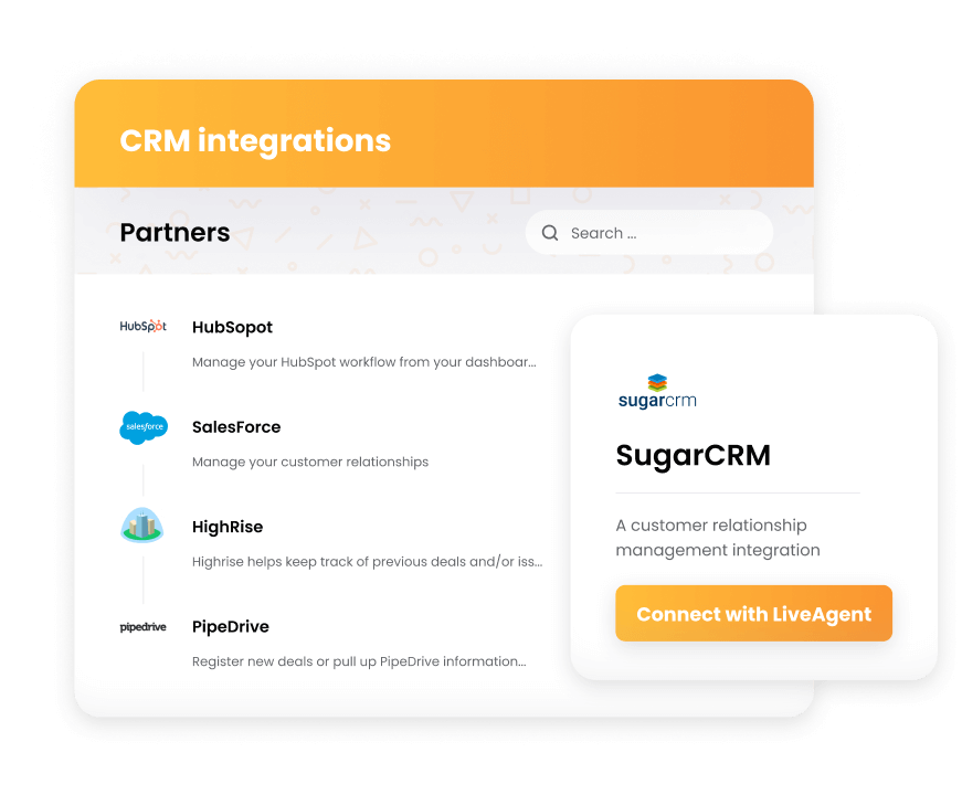 LiveAgent - CRM integracijos