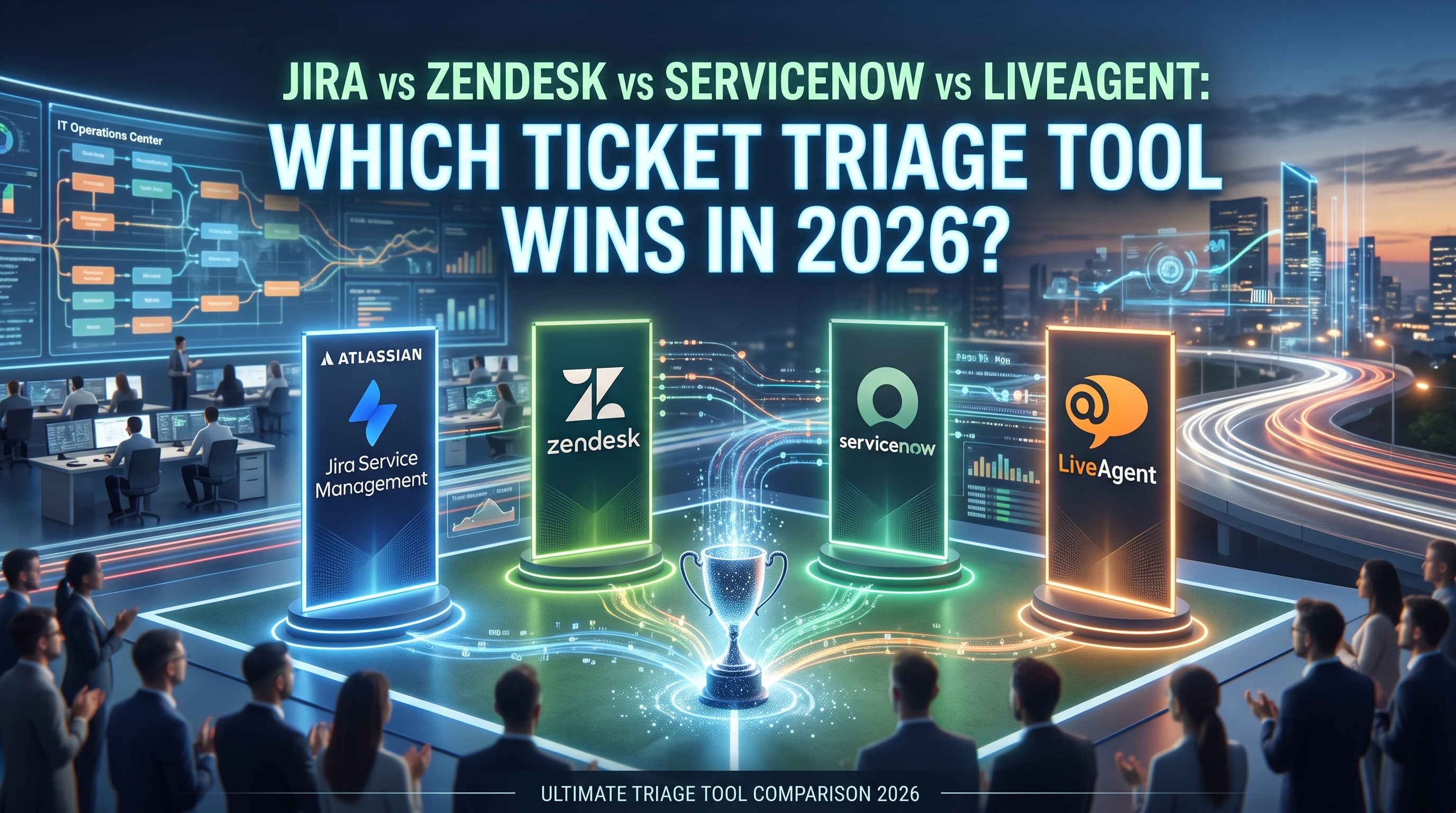 Jira vs Zendesk vs ServiceNow vs LiveAgent: kuri bilietų rūšiavimo priemonė laimi 2026-aisiais?