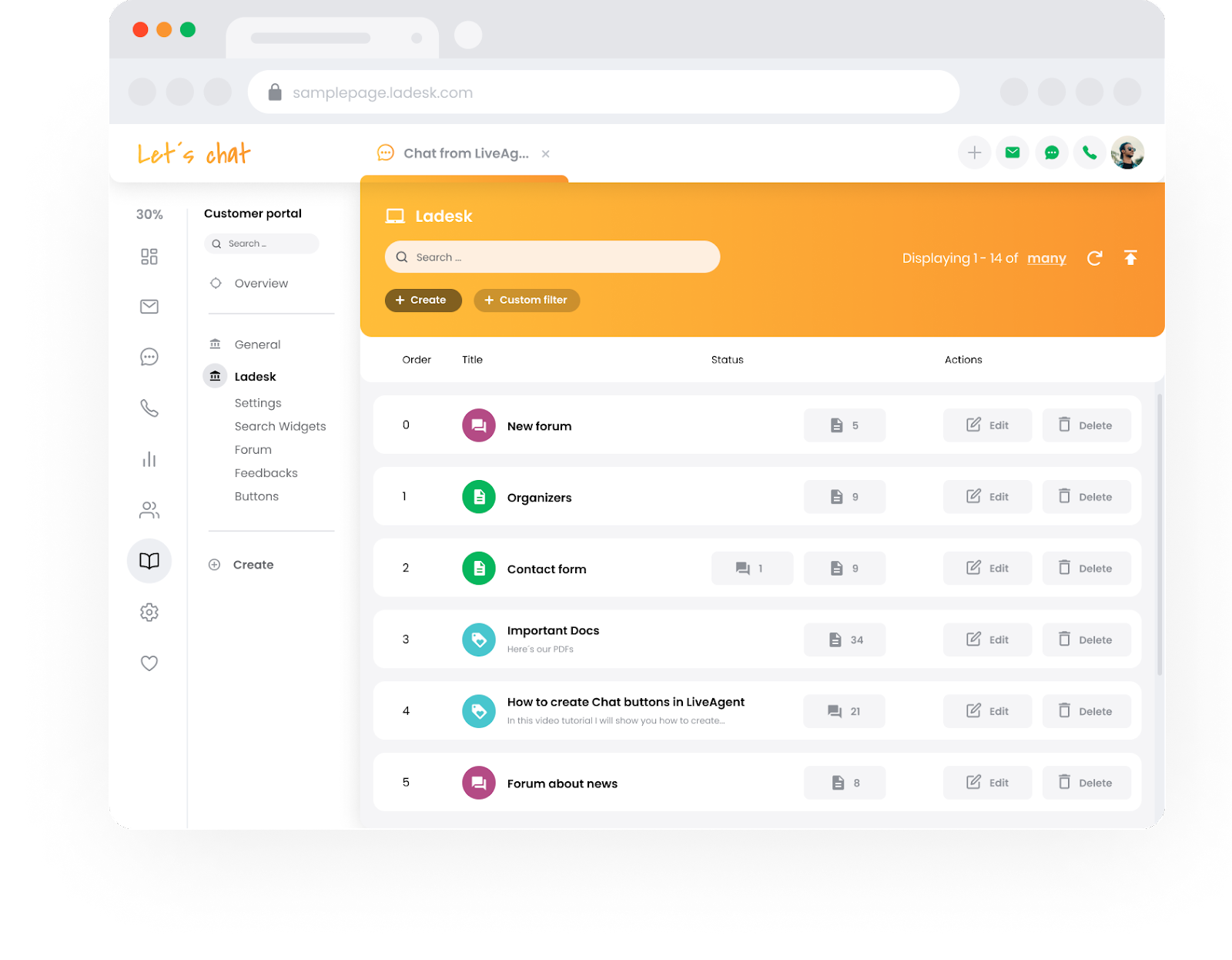 LiveAgent žinių bazės palaikymo portalo tinkinimas