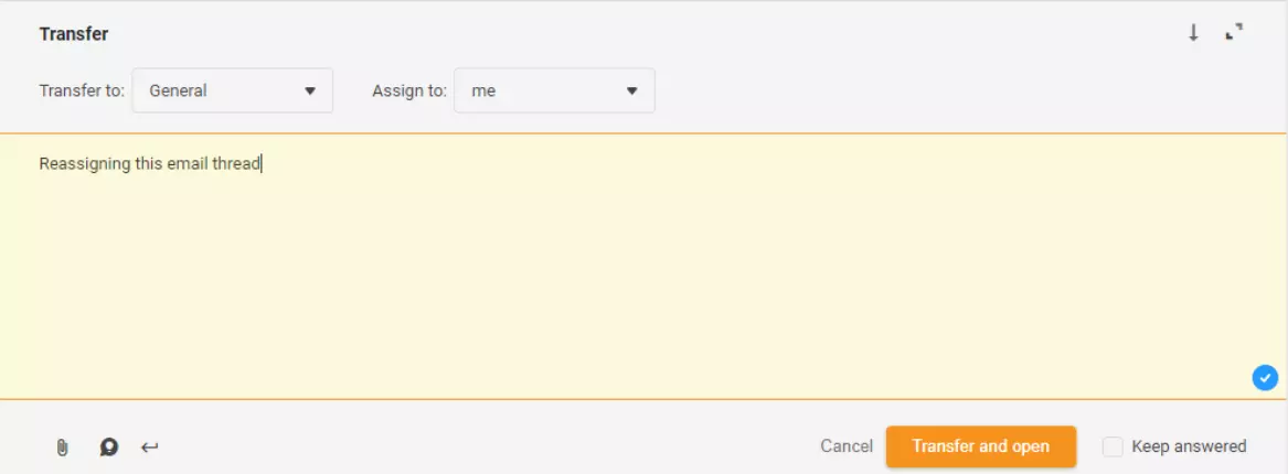 El. pašto gijos iš naujo priskyrimas LiveAgent