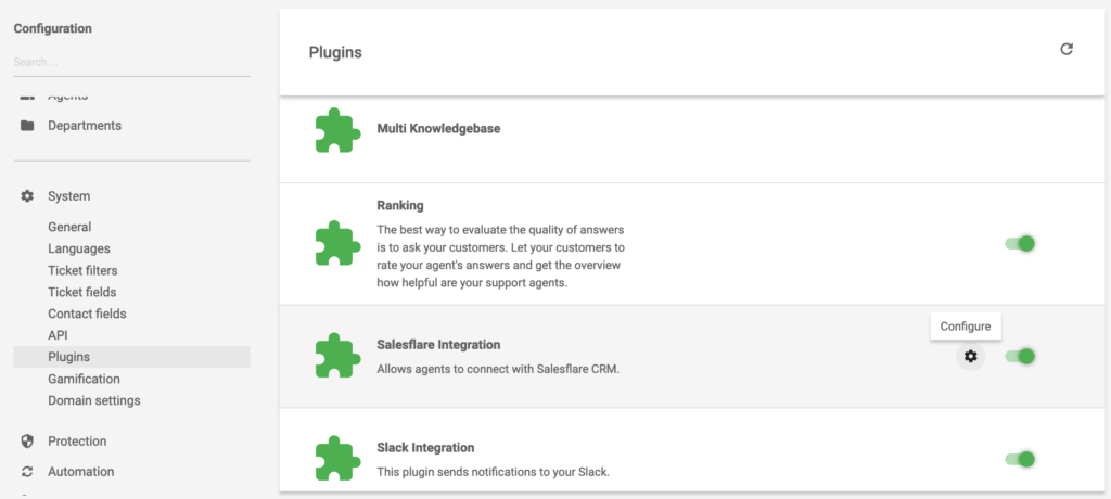 Salesforce integracija papildinys aktyvus LiveAgent