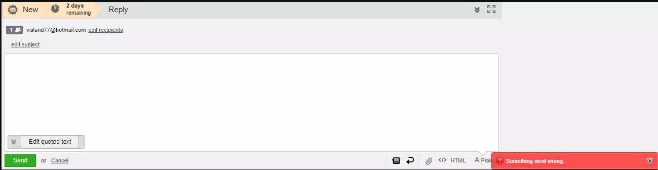 Netinkamo el. pašto šablono išsaugojimas
