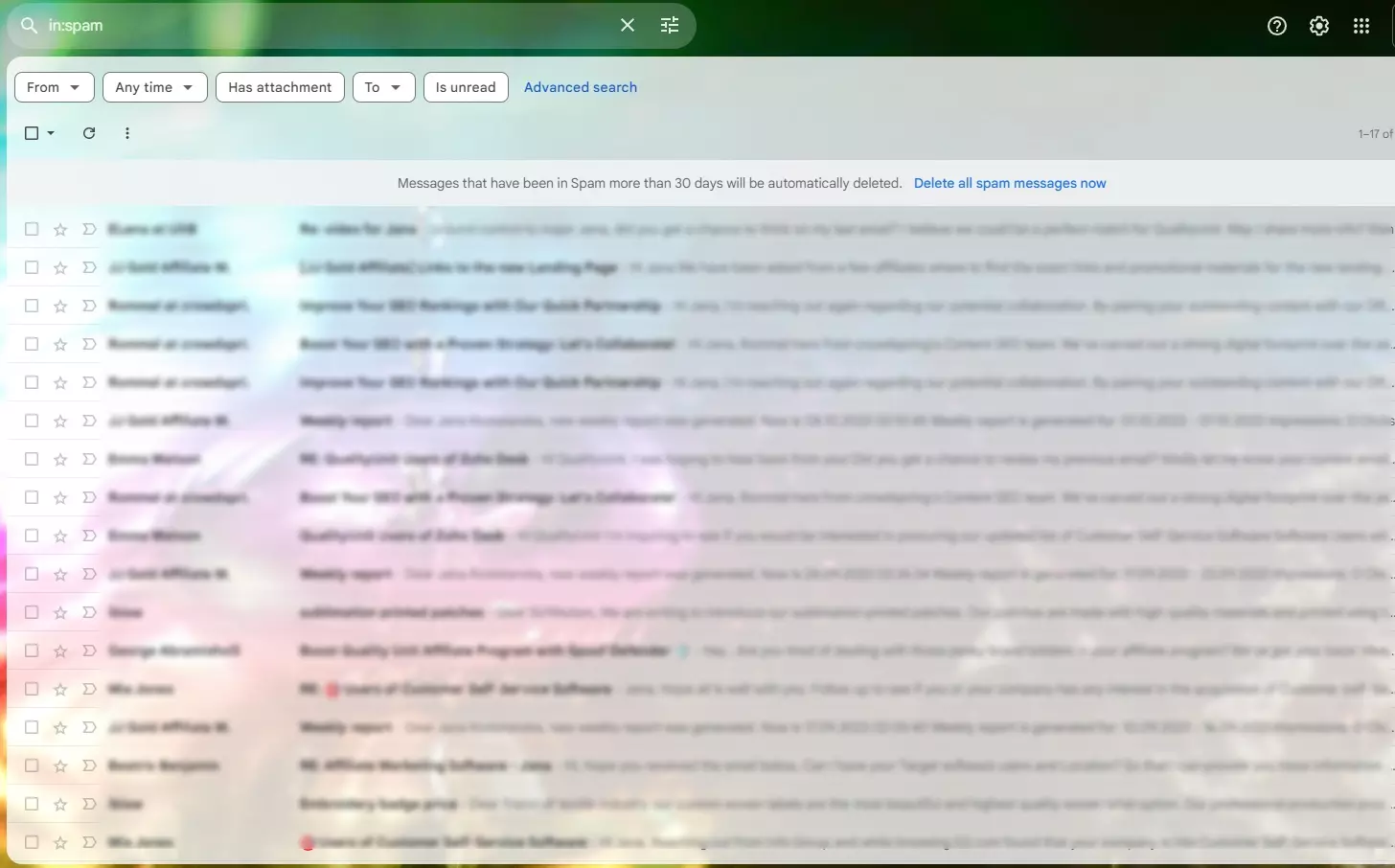 Šlamšto filtro apžvalga Gmail