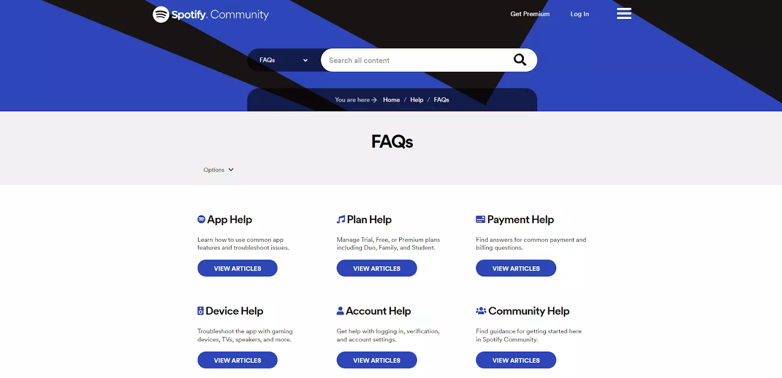 Spotify DUK puslapis