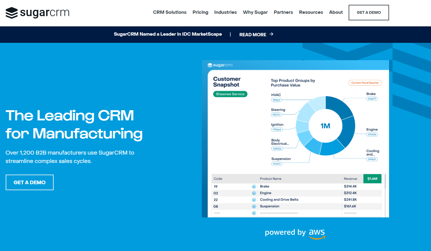 SugarCRM pagrindinis puslapis