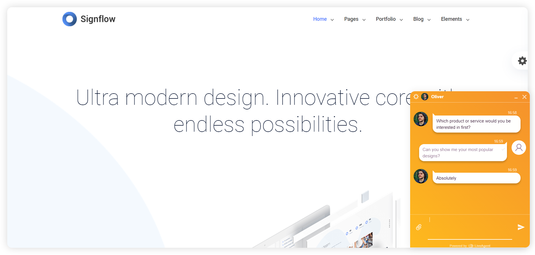 Proaktyvaus pokalbio pakvietimo lango pavyzdys