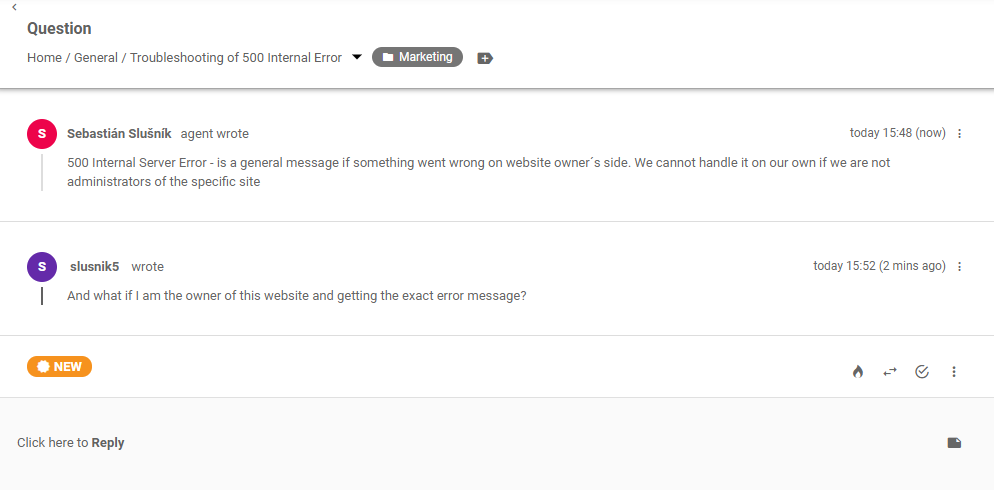 Kliento forumo bilietas LiveAgent