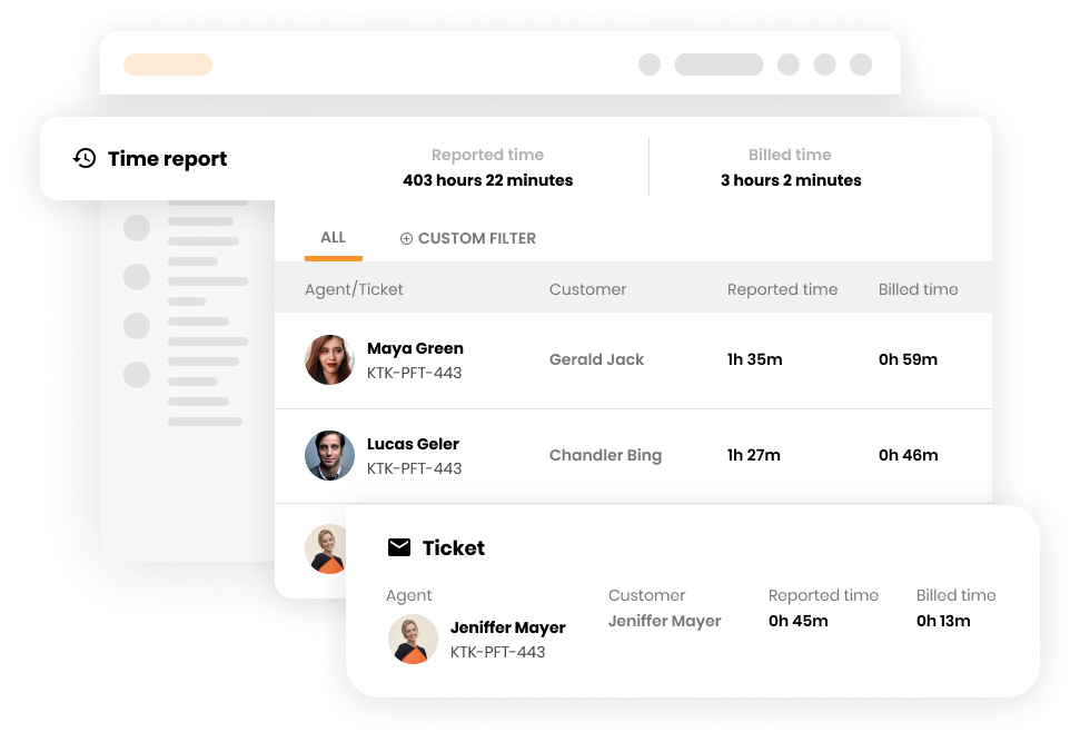 Laiko ataskaita Help desk programinėje įrangoje - LiveAgent