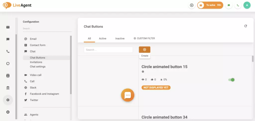 LiveAgent pokalbio sekcijos nustatymas