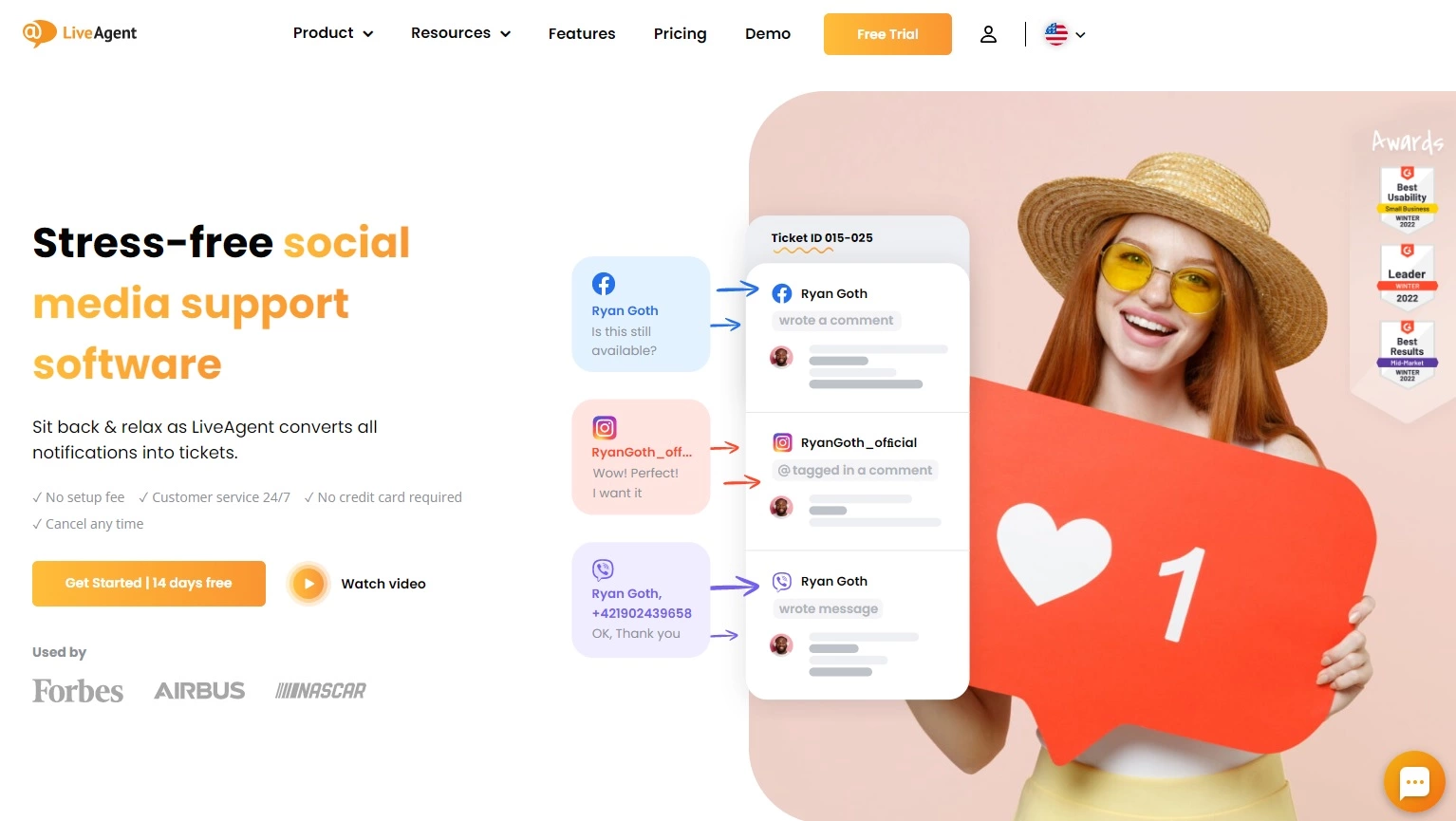 LiveAgent - socialinės žiniasklaidos palaikymo programinė įranga